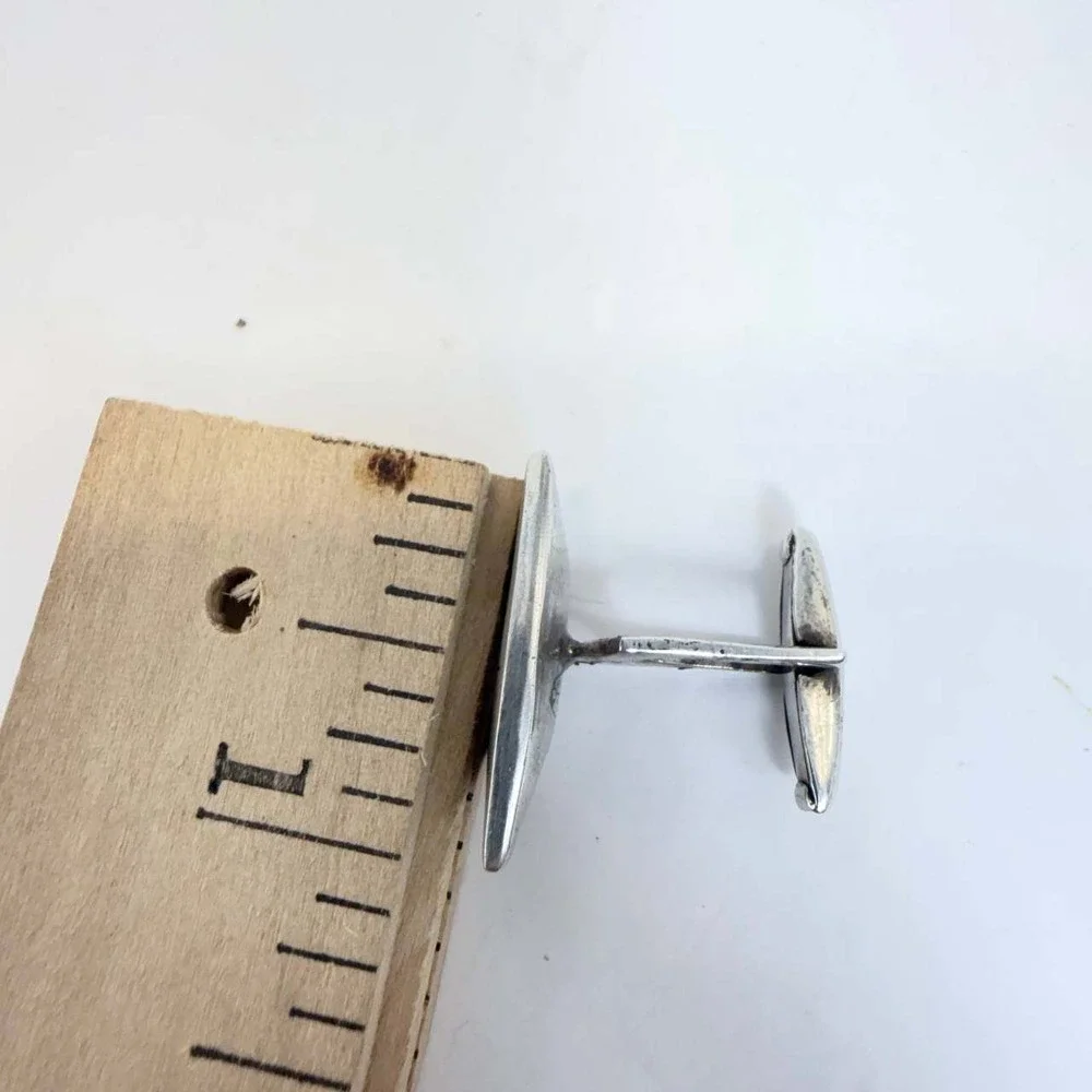 Vintage Mexican Sterling Silver Cufflinks Mid Century Modern Geometric Eagle 36